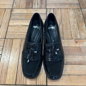 Ara Black Patent Women's Loafers